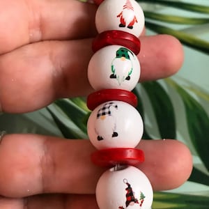 Gnome For The Holidays Christmas Gnome Holly Christmas Holiday Stretch Bracelet