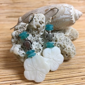 Plumeria Seaturtle Earrings