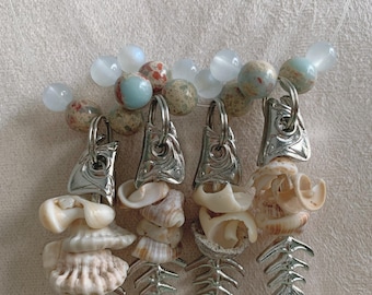 Fish Bone Seashell Fragment Invisible Necklce