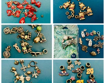 Misc Charm Destash Lot Jewelry Supplies Charms NASCAR Red Hat Cat Kids Various Charms Lot Jewelry Making Lot