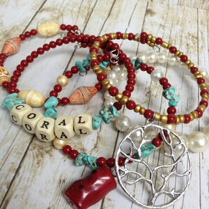 Coral Themed Mix & Match Bracelet Set