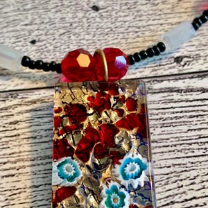 Murano Glass Rectangle Pendant made in Italy