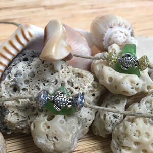 Hemp Sea Turtle & Sea Glass Anklet / Bracelet