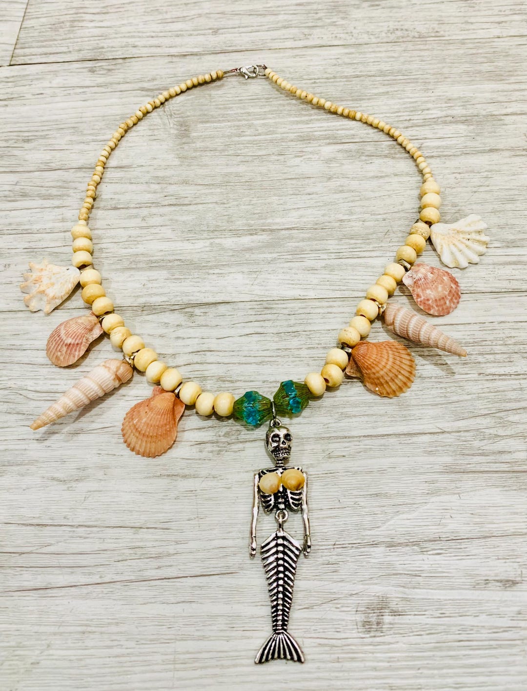 Skeleton Mermaid Ocean Florida Shells Seashell Bone Bead Oddities Beach ...