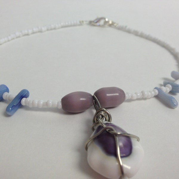 Purple Cowry  Anklet