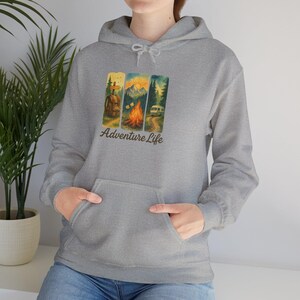Adventure Life Hooded Sweatshirt, Unisex Hoodie, Casual Wear, Travel Gear, Outdoor Adventure, Cozy Gift Idea