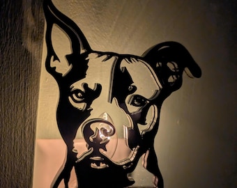 Custom Pit Bull Night Light – Dog Lover Gift, Nursery Decor