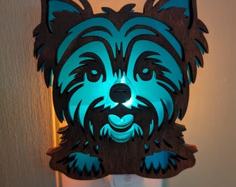 Yorkie Night Light – Custom Dog Breed Decor, Puppy Lover Gift