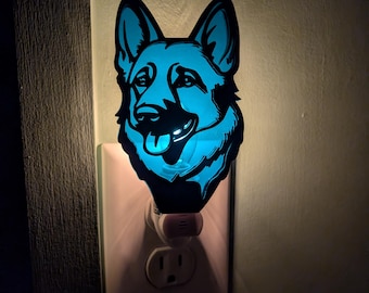 German Shepherd Night Light – Custom Dog Breed Nursery Decor