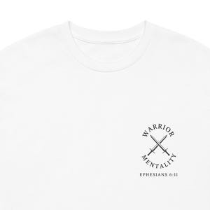 Warrior Mentality Christian Shirt – Armor of God Tee for Men – Ephesians 6:11 Bible Verse – Faith Based Apparel