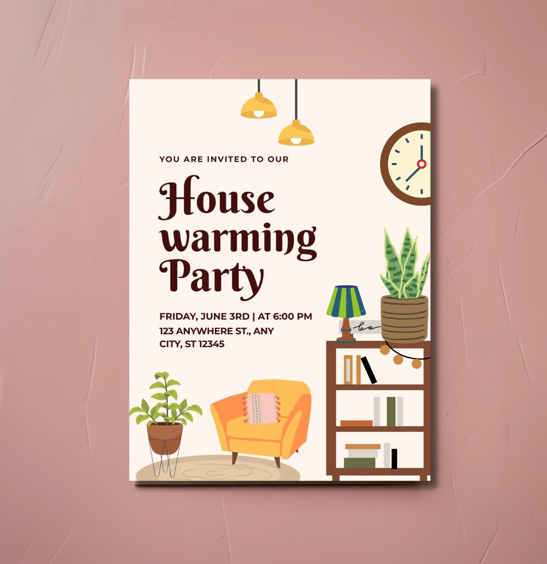 House Warming Party Invitation Editable Invitation Template Digital ...