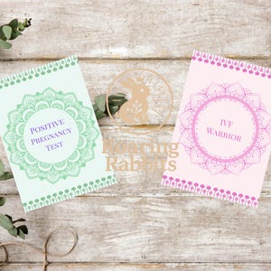 Cartes d'étape de la FIV avec un simple thème de mandala pastel