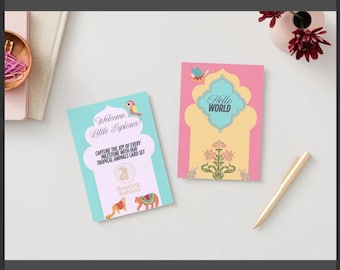 Jungle theme baby milestone cards