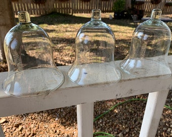 Vintage 3 Clear Glass Large Peg Votives for Candle Holder Home Interior Lot Bell Shaped Votive Candle Cups