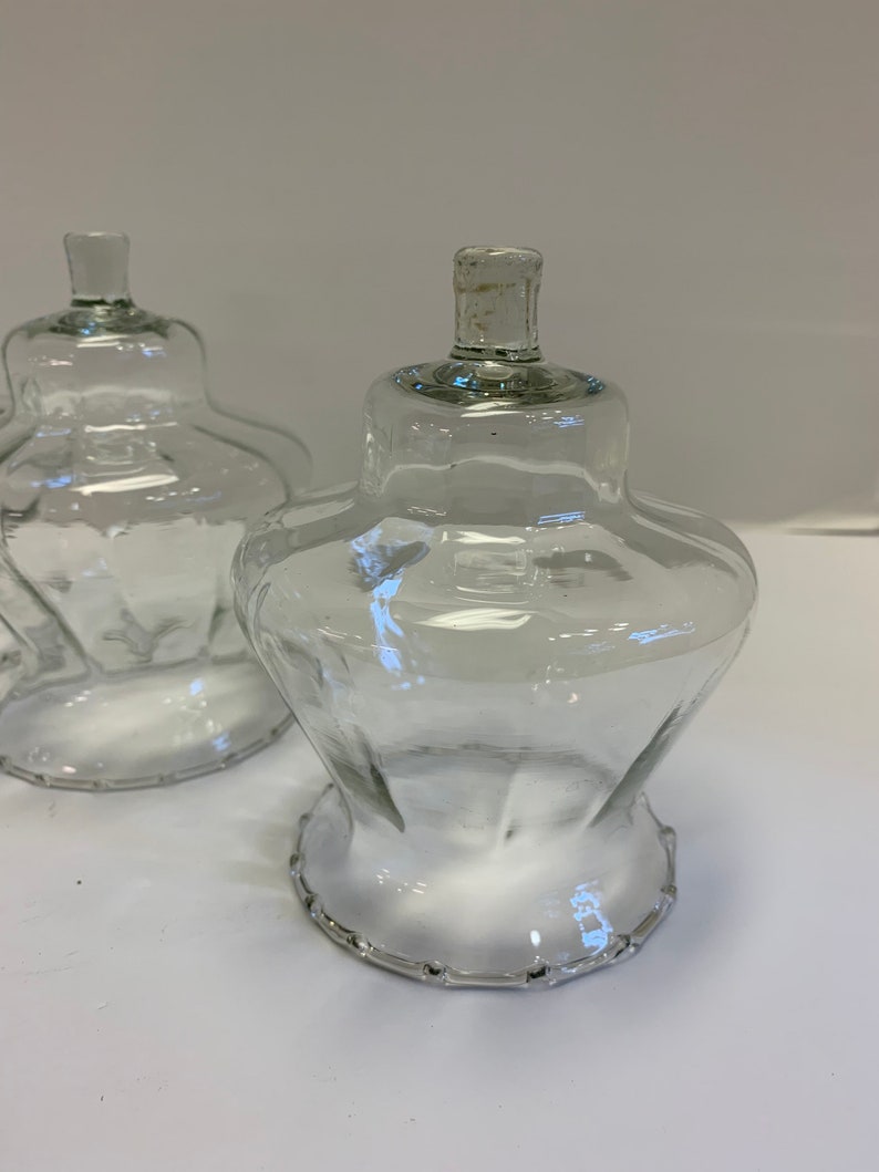 Vintage 4 Large Clear Glass Peg Votives for Candle Holder Home Etsy