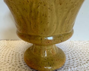 Vintage Pedestal Planter Ceramic Farmhouse Decor Golden Yellow Pottery Planter Pot 5 Inches by 5 Inches Maybe Haegar