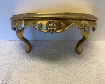 Vintage Ornate Gold Shelf Burwood Plastic Resin Syroco Shelf Sconce 12" Wide Mid Century Hollywood Regency