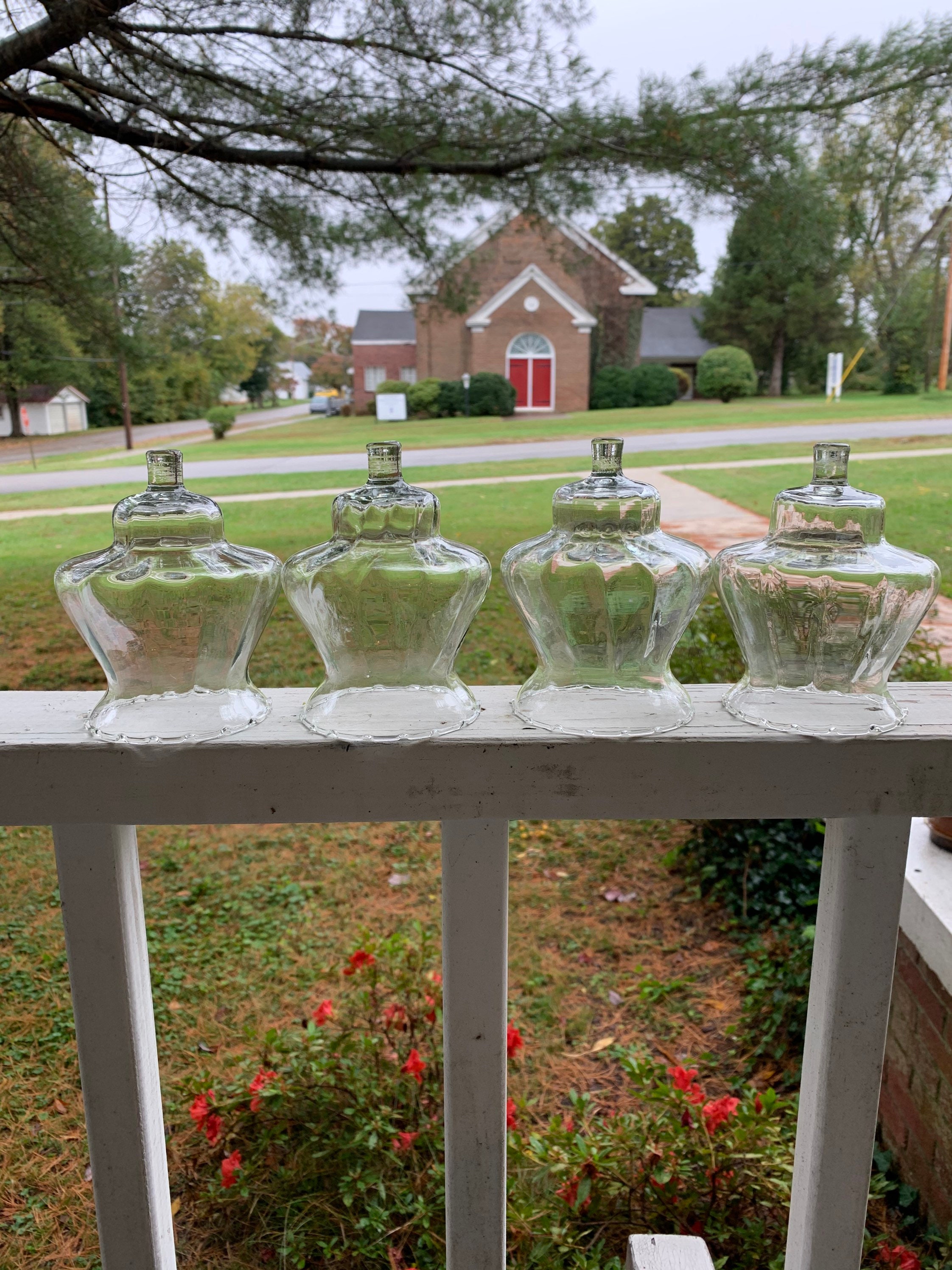 Vintage 4 Large Clear Glass Peg Votives for Candle Holder Home Etsy