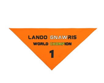 Lando Gnawris World Chompion Dog Bandana – F1 Fan Pet Accessory