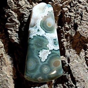 Druzy Ocean Jasper Cabochon - Handmade by MagicStones - See Video