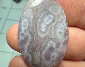 Royal Aztec Lavender Lace Agate Cabochon Durango Mexico Collector Cab