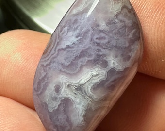 Royal Aztec Lace Agate Cabochon Lavender Durango Mexico Designer Cab