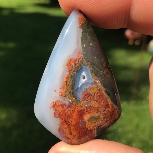 79 Bed Thunder Egg  Cabochon - Handmade by MagicStones -See Video