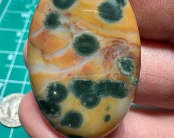 Marovato Ocean Jasper Cabochon Translucent Orbicular Madagascar Collector Stone