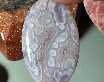Royal Aztec Lavender Lace Agate Cabochon Durango Mexico Collector Cab