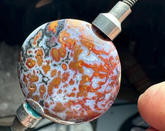 Round Wingate Pass Plume Agate Cabochon 33mm Death Valley Collector Stone