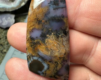 Amethyst Sage Dendritic Agate Cabochon Nevada Scenic Landscape Collector Cab