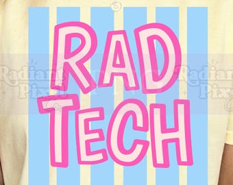 Colorful Radiology Tech PNG, Xray Tech Gift, Preppy Girly png, Rad Tech Student Shirt Design, Sublimation Design