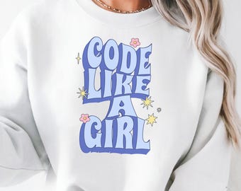 Code Like A Girl PNG, Mujeres en la tecnología, Regalo para profesora de informática, ingeniera, camiseta de programación (descarga digital)
