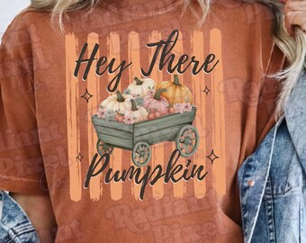 Hey There Pumpkin, Striped Fall PNG Bundle, Fall Pumpkin Patch Shirt Design, Autumn Wagon Pumpkin PNG, Trendy Retro Thanksgiving Preppy