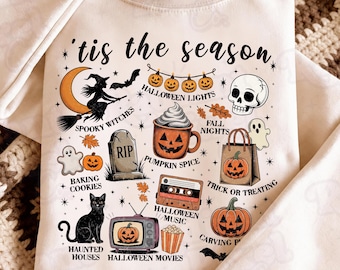 Tis The Season PNG Bundle , Retro Spooky Vibes png, Trendy Autumn Vibes Png, Spooky Season, Digital Download