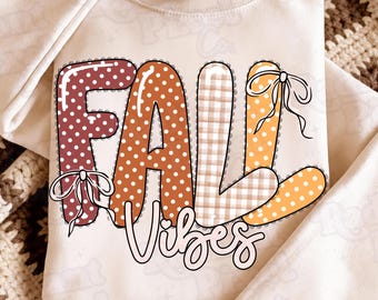 Fall Vibes PNG, Polka Dot Autumn PNG, Pumpkin Season Graphic, Digital Download, Trendy Halloween PNG