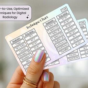 Xray Technique Cards, Radiology Technique Chart, Xray Study Guide, Rad Tech Gift, X-ray Student Gift, Digital Radiology Badge Reel Cards