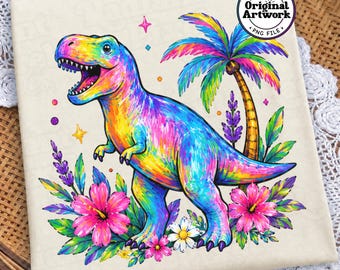 Retro Dinosaur PNG Bundle, Whimsical Dinosaurs Sublimation Design, Trendy Summer PNG Clipart