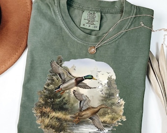 Retro Flying Mallard Duck PNG, Duck Hunting, Hunter png, Mallard png, Hunting Sublimation, Fall Duck Png, Trendy Png