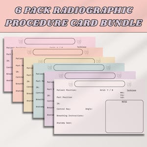 Tarjetas de posicionamiento de radiología / Tarjetas de estudio de rayos X / Herramienta de estudio para el examen ARRT / Guía del estudiante de radiología / Plantilla de radiología digital