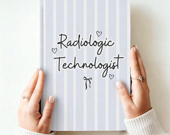Radiologic Technologist Journal, Hardcover Notebook, Striped Blue Medical Student Gift