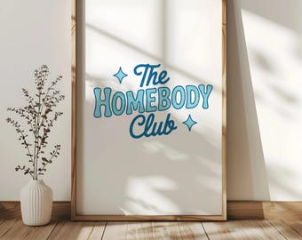 Homebody Club Retro PNG, Regalo moderno para chicas sarcásticas, Club antisocial, Regalo para introvertidos (Descarga digital)