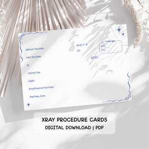 Radiology Positioning Cards, Xray Flashcards, ARRT Exam Study Tool, Rad Tech Student Guide, Printable Radiology Template, Digital Download