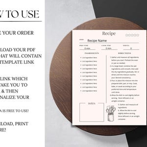 Minimalist Editable Recipe Template, Editable Recipe Binder Kit, Printable Recipe Card, Cookbook Templates PDF + Bonus pages, Edit in Canva image 4