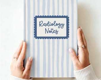 Radiology Notebook, Xray Student Journal, Gift For Rad Tech Week, Striped Blue Medical Note Book