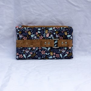 Floral Wallet with Cork Accent Road Trip Wallet in Floral Cotton Print image 1