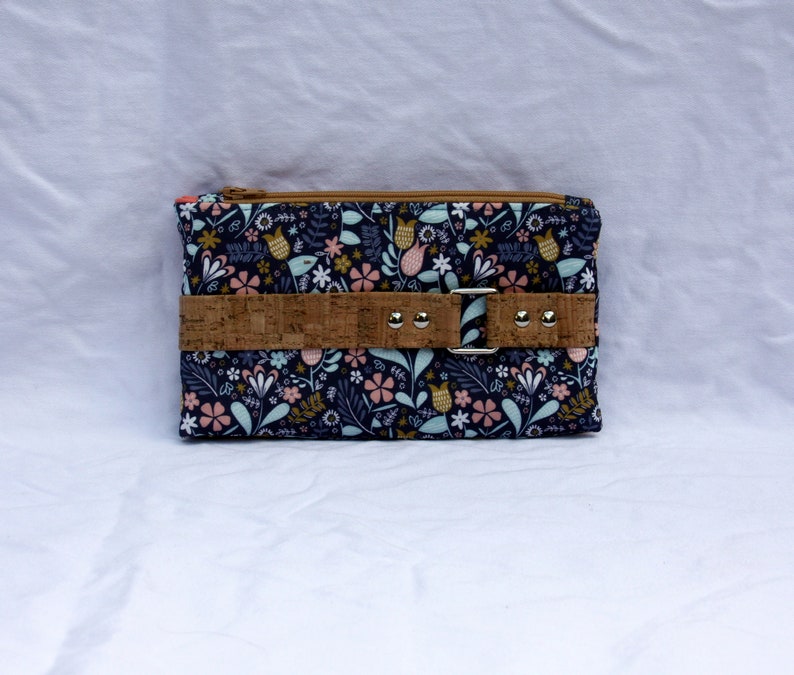 Floral Wallet with Cork Accent Road Trip Wallet in Floral Cotton Print image 1