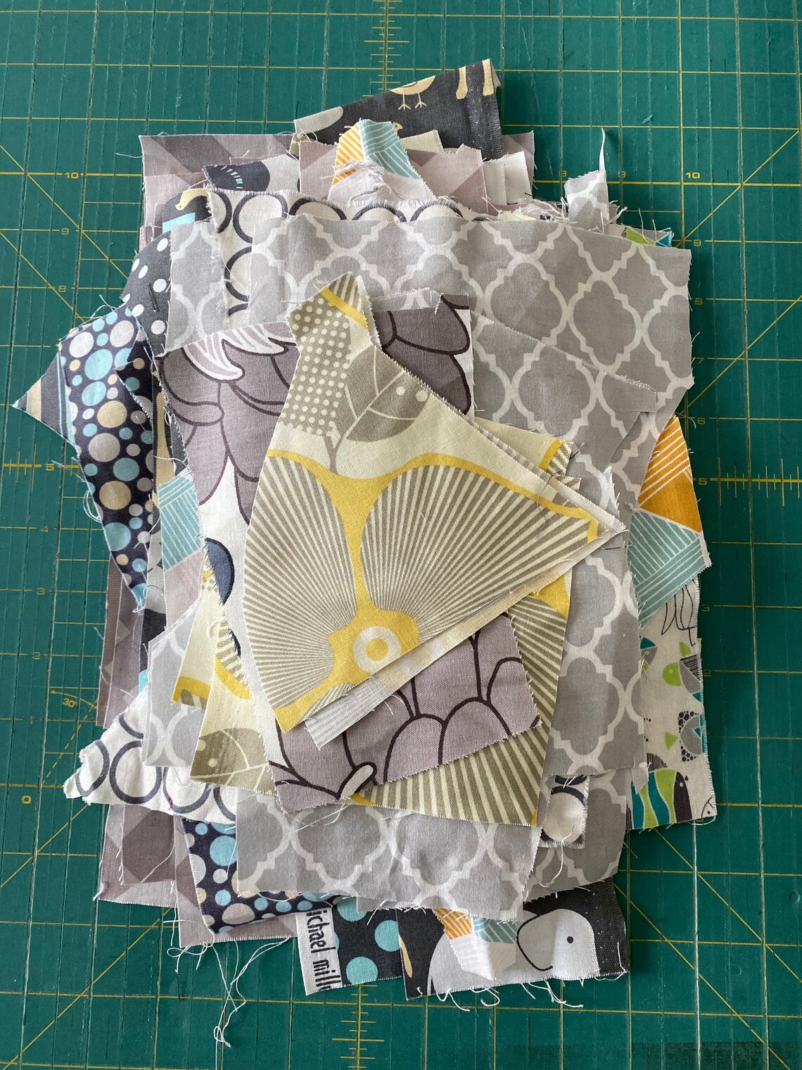 Fabric Scrap Bag Quilting Cotton Scraps in Grays Etsy