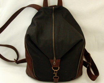 Cork and Waxed Canvas Backpack - Large Denver Backpack