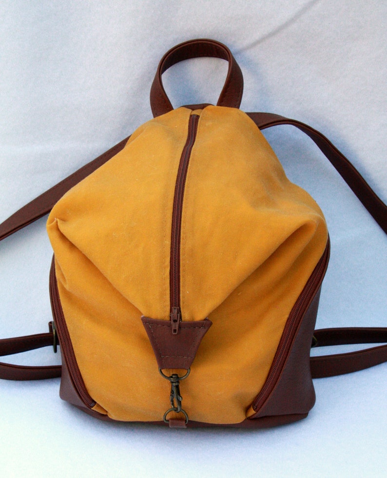 Yellow Waxed Canvas Backpack Denver Mini Backpack Etsy